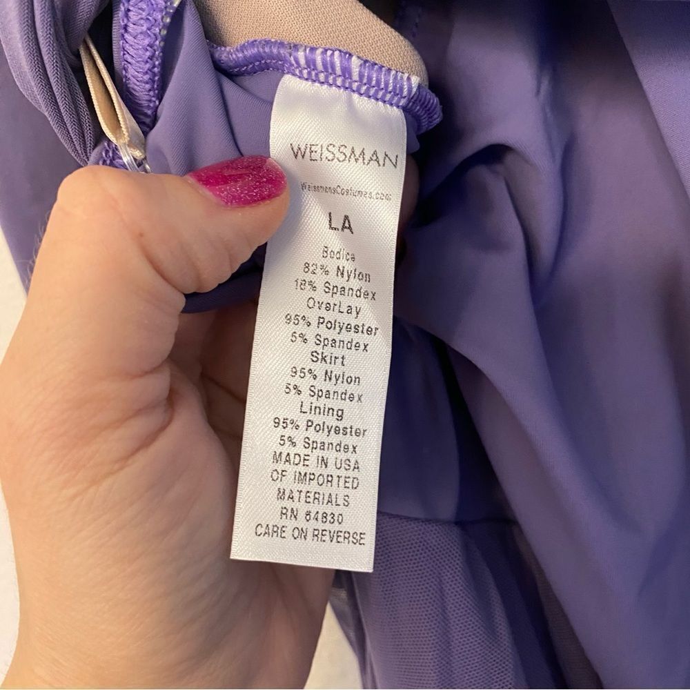 Weissman Dance Costume lyrical LAVENDER maxi Somewhere Only We Know 12296 LA - Picture 9 of 11